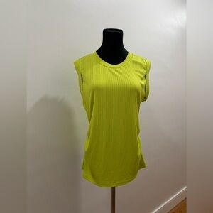 203. Rachel Roy Sleeveless Ribbed Crewneck Tank Top - Lime Green